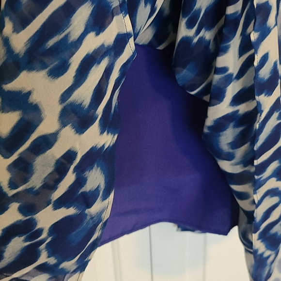 Jessica Simpson Blue Leopard Lemoore Ruffle - Picture 9 of 12